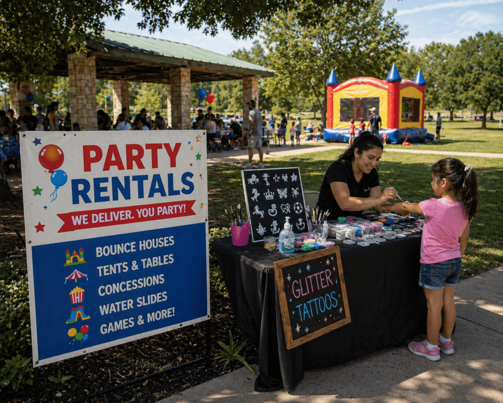 Family fun at a sunny park party