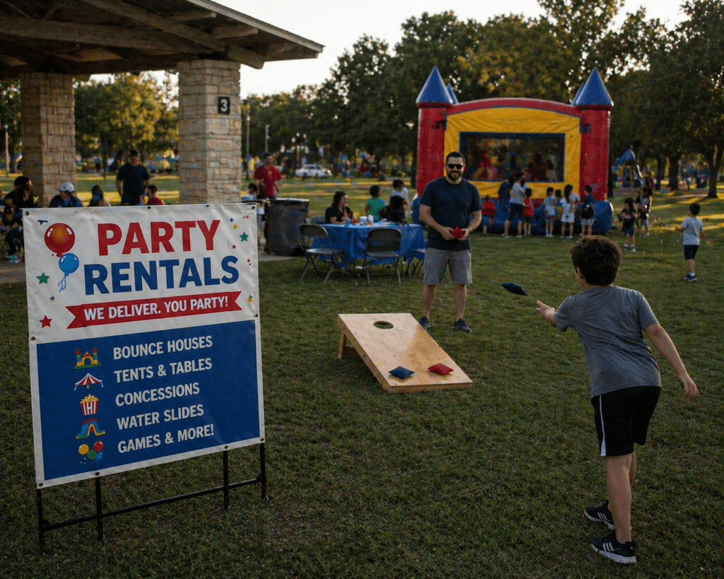 Park party fun with rentals and games