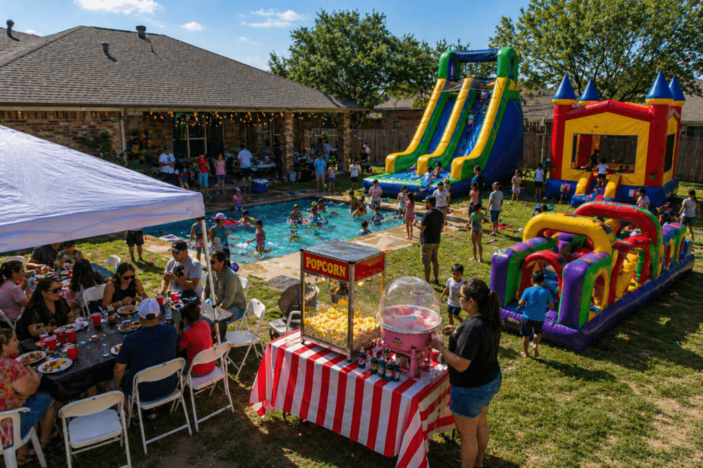 Summer fun at a backyard