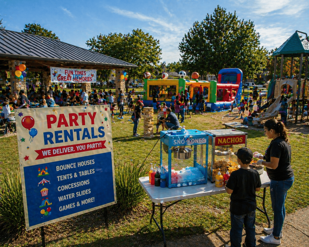 Sunny park party fun day