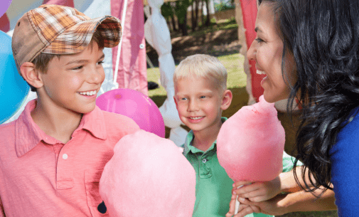 Kids with cotton candy